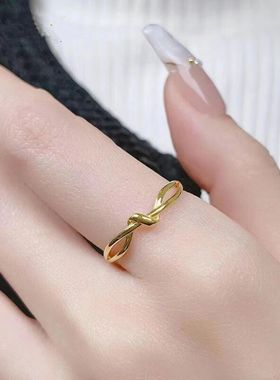 打结戒指不掉色个性ins小众简约