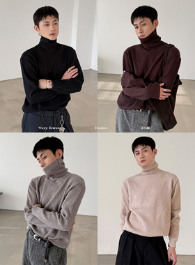 VERY FEWEST 松弛感通勤可翻高领套头针织衫秋冬高弹性打底毛衣