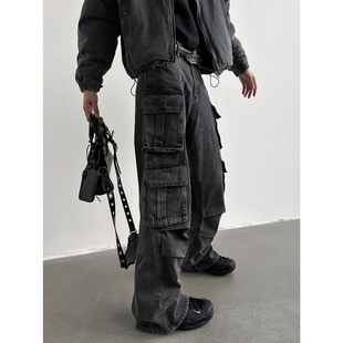 【双11专场】GENESISBOY 重工洗水多口袋牛仔裤小众设计感工装裤