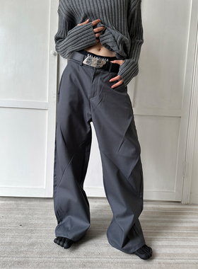 8.23 20:00 Very Fewest 小众立体裁剪拼接打褶宽松阔腿拖地西裤