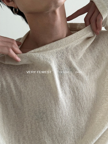 长袖极简设计男女同款垂坠感T恤