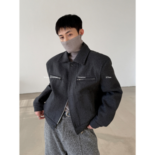 夹克秋冬高级设计感毛呢外套 羊毛混纺廓形垫肩短款 VERY FEWEST
