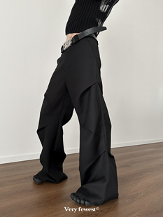 PM20 上新九折 重工不规则褶皱微喇西裤 设计感休闲裤