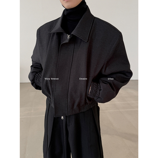 设计感夹棉短款 高级灰廓形垫肩夹克中性风冬季 外套 FEWEST VERY