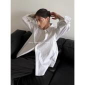 FEWEST 小众独特剪裁细条纹廓形长袖 衬衫 VERY 高级设计感上衣开衫