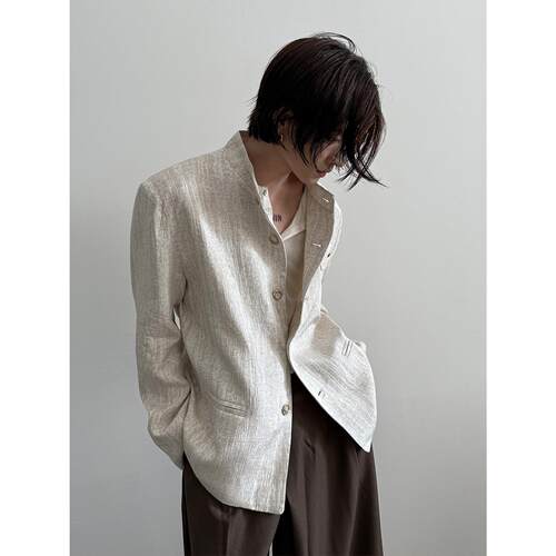 日常春季便服单西宽松提花西装