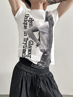 FEWEST 型正肩打底衫 千禧复古人物印花短袖 痞帅小版 T恤夏季 VERY