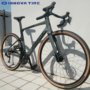 伊诺华黄边胎Gravel砾石公路自行车 越野外胎700x40c超轻防刺轮胎