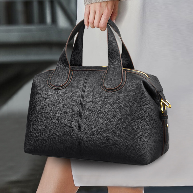 真皮手提包包女士2025新款秋冬植鞣皮大容量波士顿包高级感斜挎包,箱包皮具/热销女包/男包,通用款女包,淘宝优惠券,粉丝福利购,淘宝优惠卷