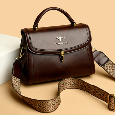秋冬高级感宽肩带头层牛皮小包