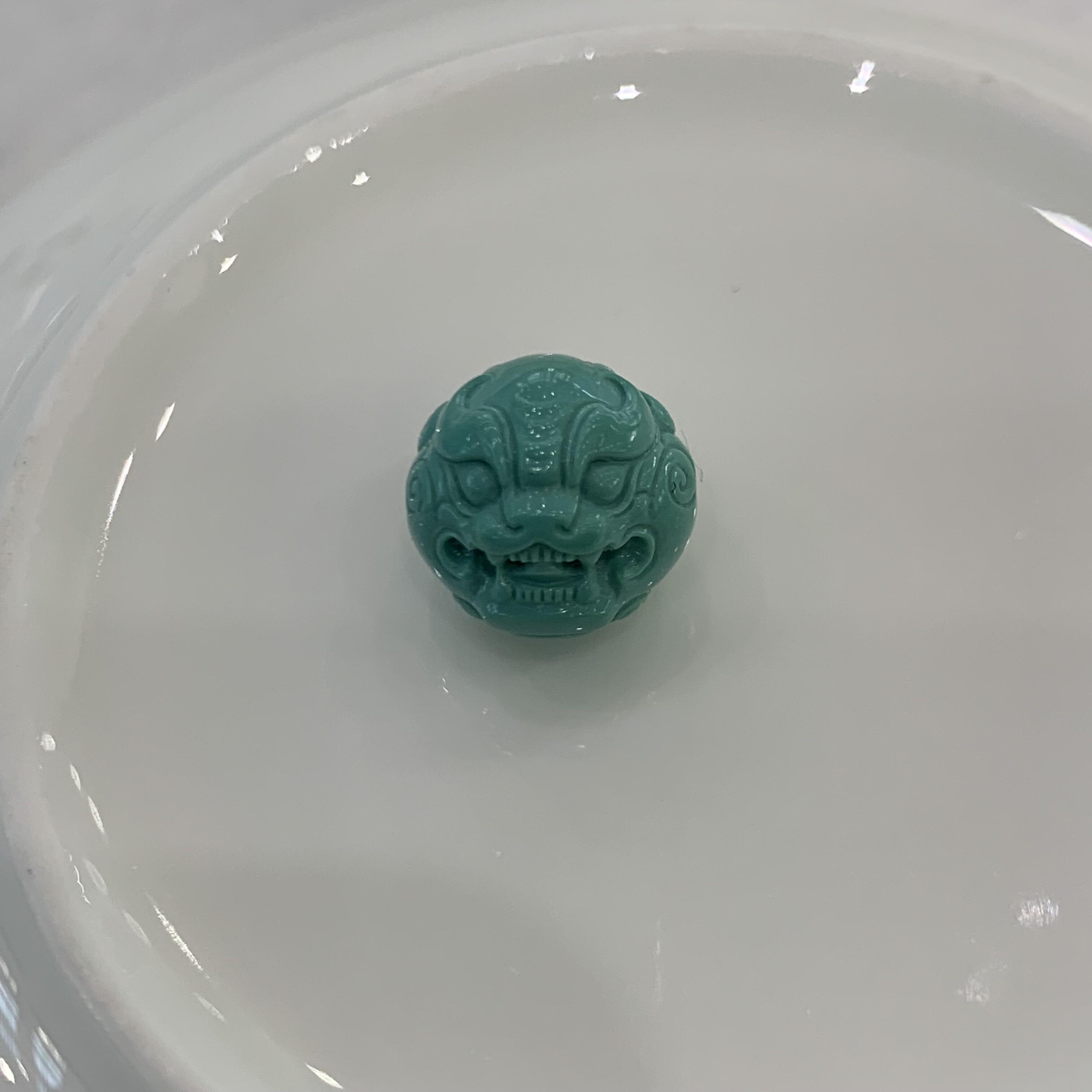 湖北天然原矿绿松石兽珠龙珠圆珠DIY配件