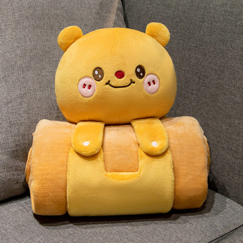 安抚小熊午休抱枕毯兔子公仔娃娃盖腿毯熊猫玩具生日礼物汽车玩偶