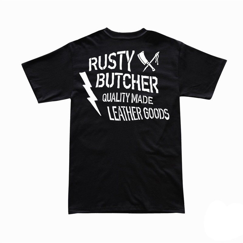 哈雷T恤RustyButcher生锈屠夫摩托复古骑行西海岸短袖高质量皮具