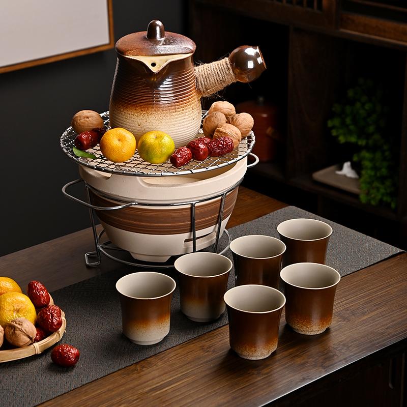 户外煮茶炉冬季围炉煮茶网红罐罐壶泡茶炉提梁壶柴烧壶侧柄壶茶壶