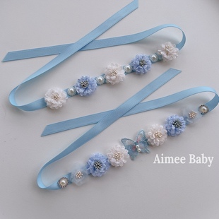 芭蕾课堂比赛发饰儿童成人 舞蹈花朵发带 Aimee Baby手工芭蕾发带