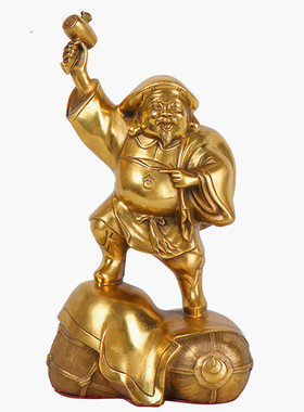 纯铜日本财神摆件铜像大黑天财神家居工艺饰品公司开业礼品