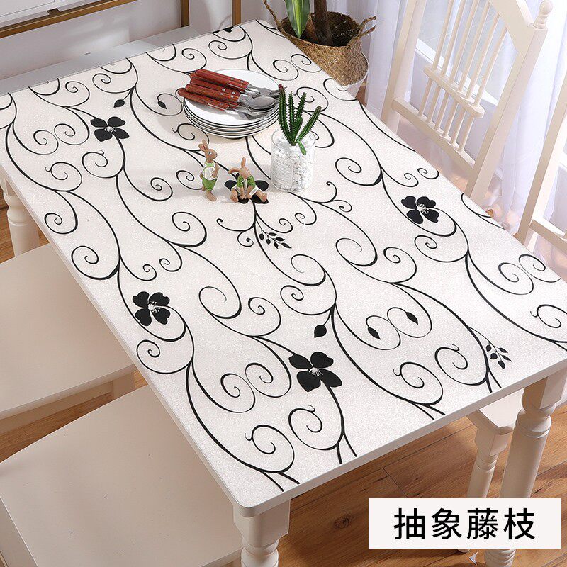 磨砂软玻璃防烫铺茶几桌布PVC塑料印花桌面保护膜饭桌餐桌布桌垫