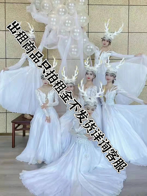 出租沈阳古典舞开场舞麋鹿森林白色纱裙舞蹈服装舞团服装