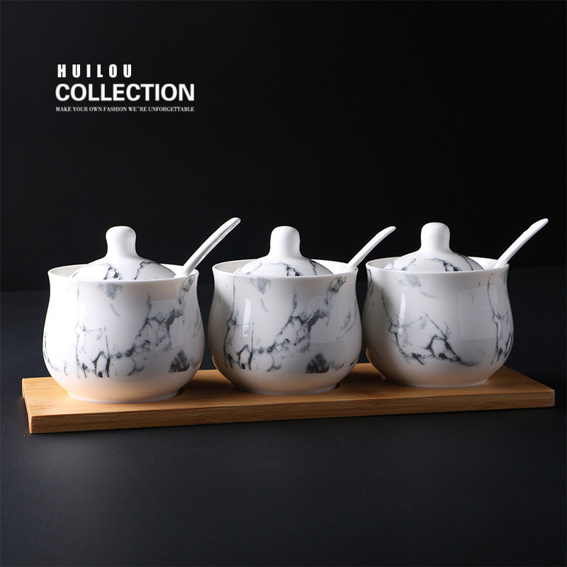 大理石纹陶瓷调味罐调料瓶罐套装厨房用品家用盐罐佐料盒三件套在类目 厨房/烹饪用具, 厨用小工具/厨房储物, 储物瓶罐/厨房储物器皿, 调味瓶罐中 - 来自Buy2taobao.com提供专业的淘宝代购服务