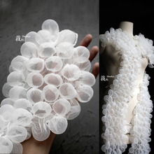 泡沫 原创热定型面料改造泡泡纱透视立体凹造型花边服设计师布料