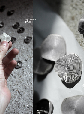 指纹 德国进口纽扣设计师辅料金属服装创意复古不规则脚钮扣子