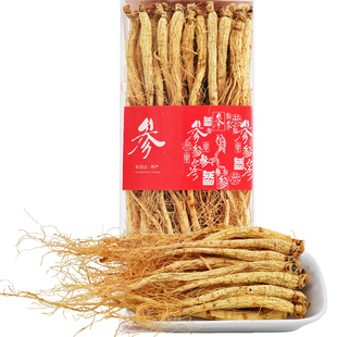 长白山人参干货整根生晒白参东北干人参林下种植小参泡茶泡酒商用