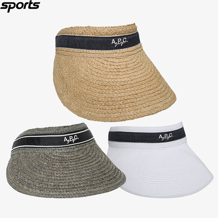 韩国代购APC高尔夫26春编织宽檐防晒遮阳帽运动户外空顶帽女球帽