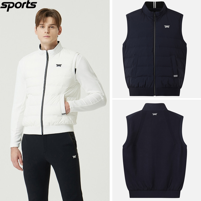 韩国代购PXG高尔夫球服25秋冬男标志轻质运动休闲保暖羽绒背心