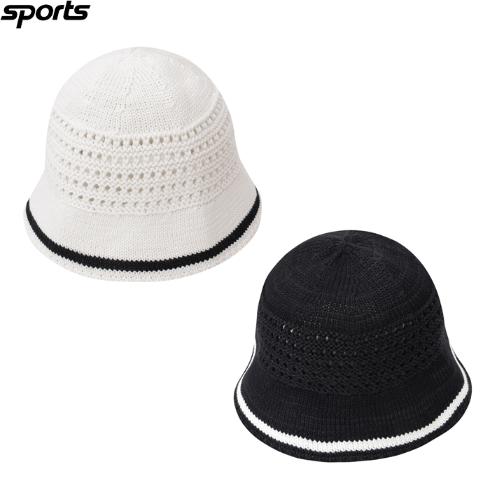 韩国代购GOLDEN BEAR高尔夫配饰25早春女GOLF标志拼色钩针渔夫帽