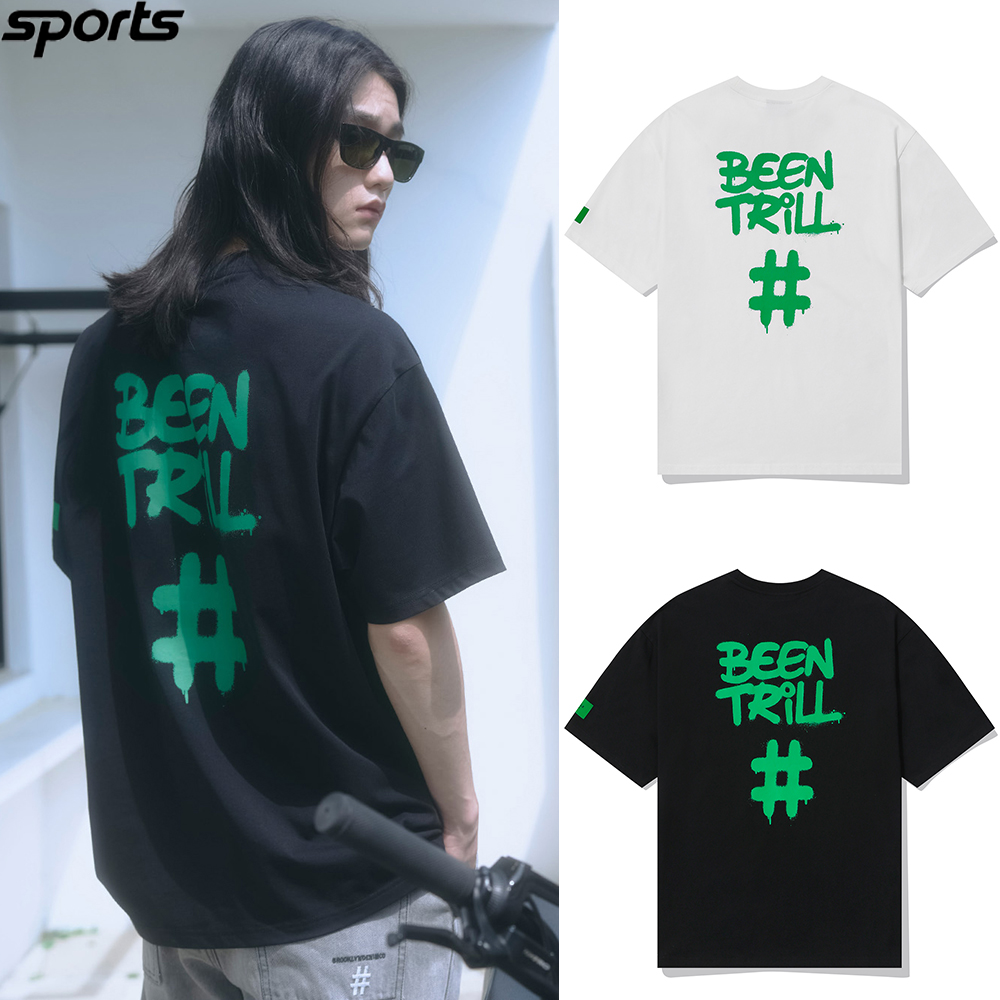 韩国代购BEENTRILL高尔夫穿搭24年春夏ins潮联名涂鸦男女短袖T恤
