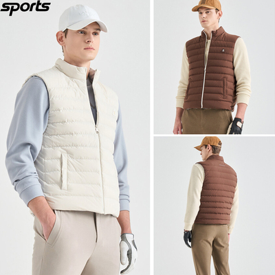 韩国代购lanvin blanc高尔夫球服25秋冬男保暖两面穿防水羽绒马甲