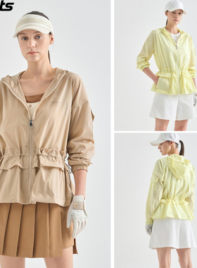 韩国代购lanvin blanc高尔夫球服25初秋女休闲轻便束腰连帽外套