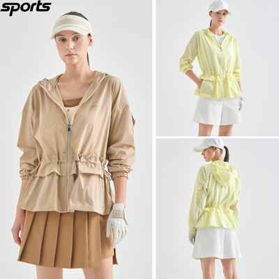 韩国代购lanvin blanc高尔夫球服25初秋女休闲轻便束腰连帽外套