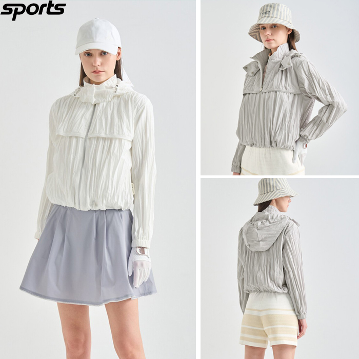 韩国代购lanvin blanc高尔夫球服26春夏女防紫外线轻薄连帽外套
