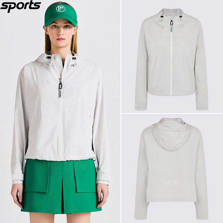 韩国代购GFORE高尔夫26年春弹力透气防水连帽运动户外女外套雨衣