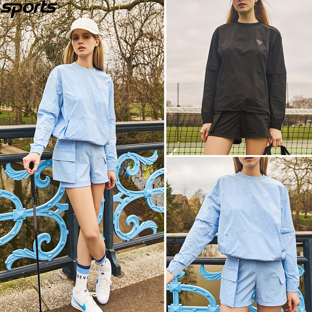 韩国代购CREVE9高尔夫穿搭运动24年春夏长袖套头防晒衣男女同款