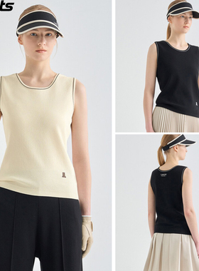 韩国代购lanvin blanc高尔夫球服26春夏女线条运动休闲无袖针织衫