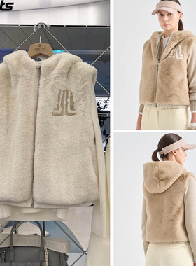 韩国代购lanvin blanc高尔夫球服25秋冬女柔软保暖连帽运动背心