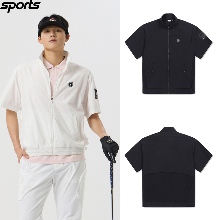 韩国代购GOLDEN BEAR高尔夫球服25春夏男子GOLF标志短袖拉链外套