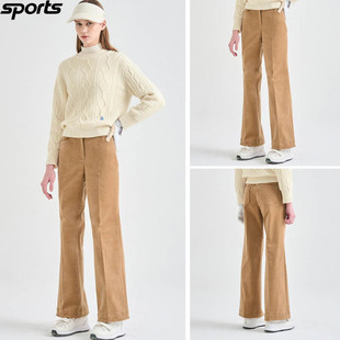 26春夏女纯色运动休闲灯芯绒长裤 blanc高尔夫球裤 lanvin 韩国代购