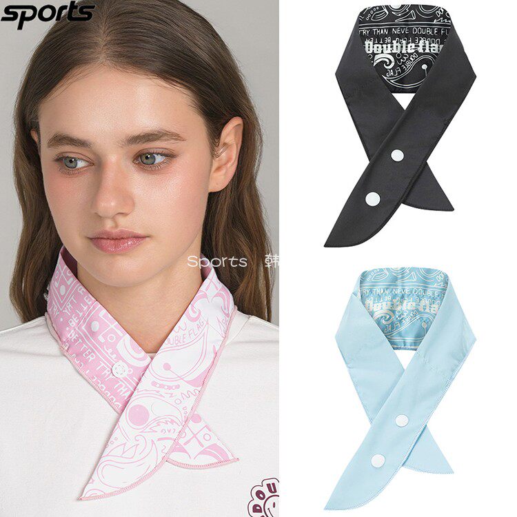 韩国代购DOUBLE FLAG高尔夫26夏花纹冷感降温防紫外线户外领巾女