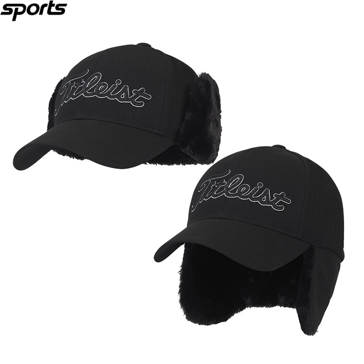 韩国代购titleist高尔夫25冬加绒保暖抗寒护耳运动男式贝雷帽球帽