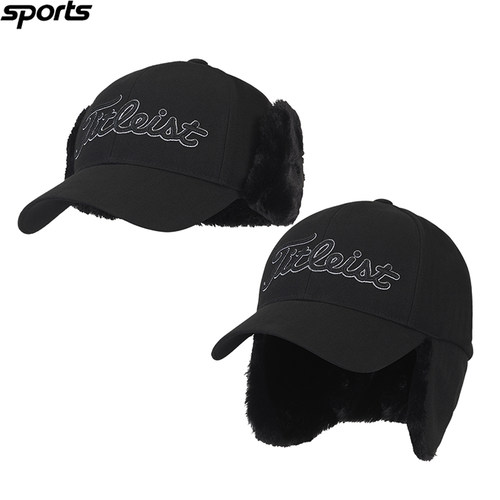 韩国代购titleist高尔夫25冬加绒保暖抗寒护耳运动男式贝雷帽球帽