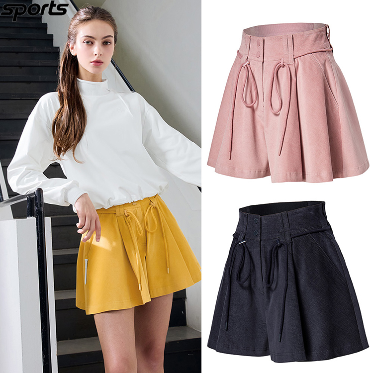 韩国代购xexymix高尔夫穿搭25秋冬A字型松紧腰显瘦运动裙裤短裤女