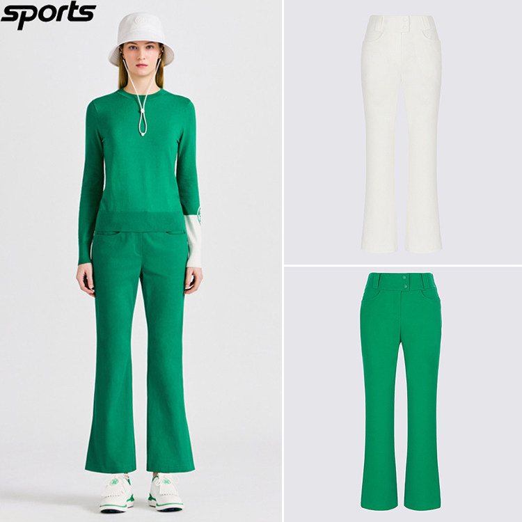 韩国代购GFORE高尔夫穿搭26年春夏弹力修身运动户外微喇裤长裤女