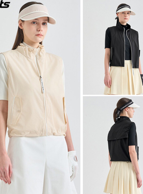 韩国代购lanvin blanc高尔夫球服26春夏女防水立领运动拉链马甲