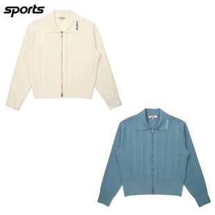 韩国代购malbon高尔夫球服26春夏女纯色弹力经典插肩领毛衣开衫