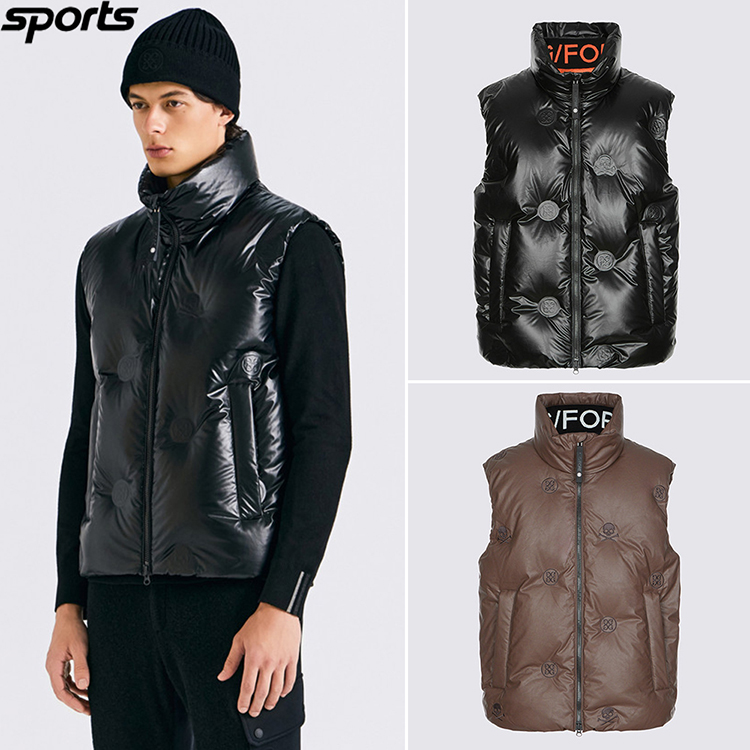 韩国代购GFORE高尔夫25秋冬加厚抗寒防风鹅绒运动羽绒马甲外套男