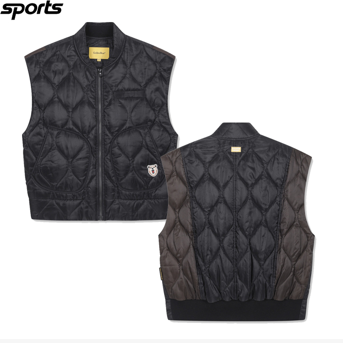 韩国代购GOLDEN BEAR高尔夫球服24秋冬女子GOLF拼色绗缝保暖马甲