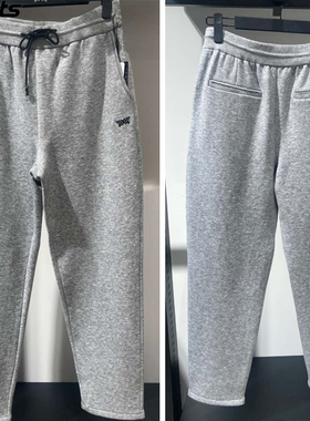 韩国代购PXG高尔夫球裤26春男灰色标志运动休闲舒适宽松束脚长裤